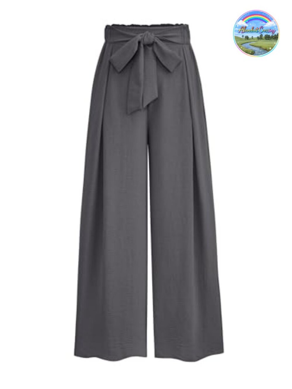 Wide Leg Pull-On Palazzo Pants with Pockets High Rise Pleated Ankle Length